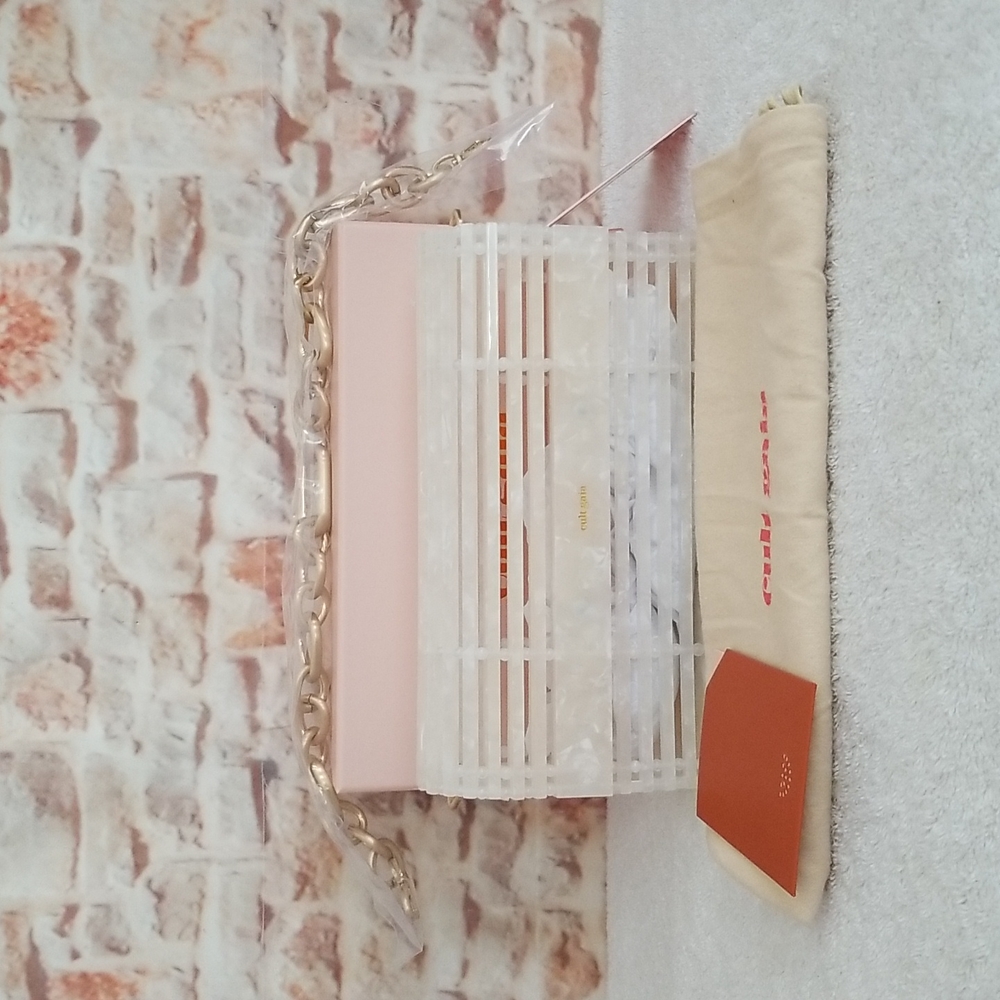 Cult Gaia White and Gold Shoulder Bag